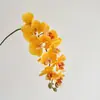 Estilo Lujo Ligero Flor Artificial Phalaenopsis de 9 Cabezas con Tacto Real Pegada Mesa de Comedor Sala de Estar Flor Artificial Elegante Decoración de Tienda de Ropa de Hotel