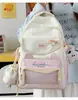 Mochila Fofa de Gato Estrela para Aluno do Ensino Fundamental Grande Capacidade Bolsa de Ombro Duplo para Aluno do Ensino Médio Bolsa Pequena Fresca Feminina Bolsa para Dor Bolsa de Boneca