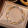 [Pulsera de Moda Caliente Mejor 2] Temperamento Europeo y Americano de Alta Gama K Oro Cruz Acero de Titanio Pulsera Diseño Nicho Estilo Frío Mujeres