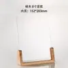 Display de precios de madera marca de agua en forma de U Haya nogal creativo Letrero de mesa tarjeta de mesa acrílica letrero de mesa de madera maciza