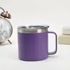 Taza de 12 oz transfronteriza interior y exterior acero inoxidable 304 doble aislamiento al vacío taza con asa americana taza de oficina