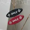 Pinza de Pato de Forma Ovalada Nueva Estilo Coreano con Pedrería y Letra, Color de Verano, Pinza Elegante de Gama Alta para Flequillo, Pinza Lateral Linda para Niña