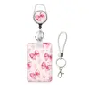 Porta credencial retráctil con lazo, con porta credencial de trabajo impreso en UV, clip para gafete de enfermera, cuerda trenzada, en stock
