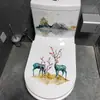 Pegatinas para Inodoro de Baño Estilo Chino Pegatinas Impermeables para Baño Decoración Creativa Pegatinas de Pared para Inodoro Asiento de Inodoro Autoadhesivas