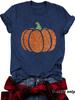 En Stock Estilo Europeo y Americano Cuello Redondo Camiseta de Verano para Mujer de Alta Gama Estampado de Calabaza Amazon Suelta Manga Corta Exportación