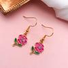 Suministro directo de fábrica de aleación 1 DIY gota de aceite buena suerte rosa doble colgante orquídea coche pendientes pulsera cadena accesorios
