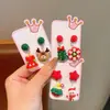 Novos Brincos de Clipe Desenho Animado para Crianças Sem Orelhas Furadas Chifre de Rena de Natal Contas Penduradas Brincos com Franja Brincos Decorativos para Meninas