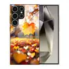 Funda Adecuada para Teléfono Móvil Samsung S24 S25Ultra Hoja de Arce A17 Funda de Cristal Comercio Exterior Borde Suave S26 Funda Protectora Negra A07