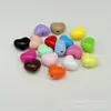 Color Caramelo Acrílico Corazón Corazón Durazno Cuentas Sueltas Hecho a Mano DIY Pulsera de Cuentas Colorida Accesorios para Joyería de Cabello