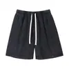 Shorts vintage lavados y desgastados de marca de moda batik, pantalones casuales de color liso de 300g, pantalones a la rodilla con cintura elástica, pantalones al por mayor