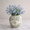 Jarrón Cerámico Retro Estilo Country Americano para Flores Frescas, Mini Plantas Verdes en Maceta para Sala de Estar, Pequeños Adornos de Escritorio