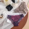 Estampado de Leopardo Ebrio ~ Bragas de Encaje de Satén Hueco Francés Atractivo Femenino Malla con Estampado de Leopardo Calzones para Mujer