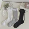 Meias Finas de Primavera e Verão para Mulheres, Meias Felpudas Estilo Japonês Ins com Laço de Fita, Meias Femininas de Cano Médio Sem Costura