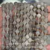 8mm Piedra Natural Cristal Ágata Facetada Apuntada Cuentas de Arroz DIY Pulsera Collar Accesorios de Joyería Productos Semiacabados Venta al por Mayor