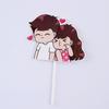 Tanabata Dia dos Namorados Decoração Do Bolo De Cerâmica Macia Amor Urso Subindo Escadas Bolo Plug-in 520 Cartão De Bolo Digital