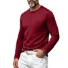 Camiseta retro elástica fina de algodón sintético suelta casual para hombre con bolsillo y manga larga estilo europeo y americano