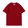 Camiseta de Algodón Puro de Doble Hilo Pesado de 260 g, Color Sólido, Corte Holgado, Cuello Redondo, Hombros Caídos, Manga Corta, Unisex, Texto Bordado y Estampado