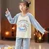 Pijama Nuevo de Invierno para Niños, Terciopelo de Coral Espeso de Invierno, Niños y Niñas, Bebés Niñas, Ropa de Casa de Franela