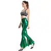 Pantalones de Moda de Cintura Alta Elásticos de Color Degradado Acampanados para Mujer, Estilo Europeo y Americano, Transfronterizos, Directo del Fabricante