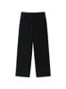 Pantalones Casuales de Acetato Tencel Lana para Mujer 2025 Otoño e Invierno Nuevo Estilo Forro Polar Rectos Sueltos Caída Efecto Adelgazante Pierna Ancha