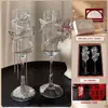 Par de Taças de Brinde para Casamento DIY Taças de Brinde para Casamento Taças de Pé Alto Conjunto de Caixa de Presente Presente de Casamento Kit de Materiais para Taças de Brinde