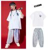 Terno de hip-hop Terno de moda masculina Hip-Hop infantil Frito Rua hiphop Roupas infantis Verão Loose Girl's Catwalk Terno de desempenho