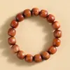 Pulseira de Contas Redondas de Cipreste Taihang Material Antigo de Alta Densidade de Óleo Grão Liso Pulseira de Contas Budistas de Madeira Masculina Venda por Atacado
