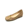 Sapatos Planos com Fivela Quadrada Aumenta-Altura 5CM e Bico Redondo para Mulheres, Novo Estilo Francês Outono 2026 Sapatos Quentes Forrados com Lã Suede e Pelo