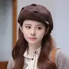 Boina de lana estilo coreano con forma de nube para mujer, otoño e invierno, sombrero octogonal versátil de moda, moda casual, sombrero artístico de pintor