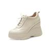 Zapatos Casuales de Plataforma con Cordones y Tacón Alto Profundo 9.5cm Ligeros Aumentadores de Altura Interior para Mujer, Colección Primavera y Otoño 2025