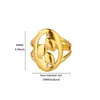 Anillo de Acero Inoxidable con Línea Geométrica, No se Desvanece, Diseño de Apertura Ajustable para Mujer, Joyería de Mano Transfronteriza Europea y Americana