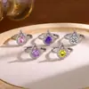 Anillo en Forma de Gota para Mujer, Moderno 2025 Nuevo Diseño Incrustado con Circonita, Elegante de Nicho, Versátil y de Alta Gama