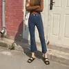 Jeans acampanados negros para mujer, corte holgado, cintura alta, colección primavera/verano 2026, talla petite 150 cm, largo cropped, tela fina