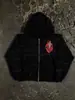Moletom com Capuz Moda Outono Masculino e Feminino Estilo de Rua Americano Corrente Solta Coração Bordado Tridimensional Temporário Padrão de Estampa