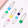 Alfileres de Seguridad de Plástico de Colores, Alfileres de Seguridad para Niños, Alfileres de Cabeza de Pan, Broches de Seguridad para Baberos, Alfileres de Acero Inoxidable