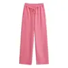 Cintura Elástica Chica Atrevida Pantalones Casuales Sueltos Moda Mujer Versátil Cordón Estilo Americano Deportivos Pierna Ancha Pantalones de Chándal Casuales Venta al por Mayor
