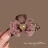 Presilha Pequena de Cabelo com Laço de Tela Rosa Estilo Coreano, Presilha Elegante de Princesa, Presilha para Franja Lateral, Presilha de Meio Preso de Tela de Alta Qualidade