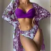 Traje de baño de dos piezas estilo europeo y americano 2026 con copas rígidas Set de bikini de dos piezas Bikini de malla transfronteriza Traje de baño de comercio exterior