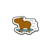 Broche Explosivo de Capibara Insignia de Metal de Dibujos Animados Lindos Insignia de Animal Capibara Colgante Decorativo para Mochila Infantil