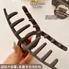 Pinza Geométrica Simple para el Cabello, Pinza de Moda para la Parte Trasera de la Cabeza, Pinza Femenina de Color Café, Accesorio para el Cabello de Pinza de Tiburón de Alta Gama y Exquisito