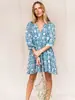 Vestido Casual Solto de Renda Floral com Cadarço para Mulheres, Moda Europeia e Americana 2025, Viscose, Vestido Curto para Férias na Praia, Dropshipping
