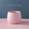 Maceta pequeña de cerámica creativa al por mayor, estilo nórdico, galvanizada, hidropónica, con adornos de cerámica, rosa verde carnosa.