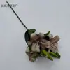 Flor Artificial 3D Lírio de Três Cabeças Filme de Impressão Flor Falsa Decoração de Casamento Buquê Enfeites para Sala de Estar de Casa Adereços para Fotos