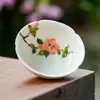 Taza de Té Flor de Granada Pintada a Mano de Fábrica, Taza de Té de Cerámica, Taza Individual Personal para Mujer, Taza de Maestro, Juego de Té, Taza Cónica