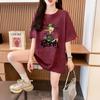 Camiseta Feminina de Algodão Puro, Solta, de Manga Curta, Verão Novo, Tamanho Grande, para Pessoas com 150kg, Magra, de Meia-Manga