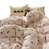 Funda de Almohada Bordada de Algodón Puro Lavado Clase A Estilo Niña con Lazo Funda de Almohada Cuero