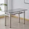 Bancos colgantes de acero inoxidable para mesas y sillas de comedor de cantina, Juego de mesa y sillas de comedor para empleados de empresa, escuela, fábrica, Asientos para 4 personas, 6 personas
