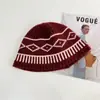 Sombrero de Pescador de Lana Mezclada Jacquard Acolchado Tejido Estilo Coreano de Moda para Otoño e Invierno Casual Versátil Cálido para Hombres y Mujeres