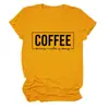 Café Porque Asesinato Amazon Casual Versátil Simple Camiseta de Manga Corta con Cuello Redondo para Mujer Camiseta Base