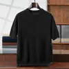 Otoño e Invierno Cachemira Manga Corta Hombre Cuello Redondo Sencillo Moda Sencilla Versátil para Negocios Jersey de Punto Media Manga Ropa de Punto